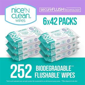 img 3 attached to 🧻 Nice ’N CLEAN SecureFLUSH Flushable Wipes: 100% Biodegradable Moist Toilet Tissue with Aloe & Vitamin E - 252 Wipes (6 x 42-Count Soft-Packs)