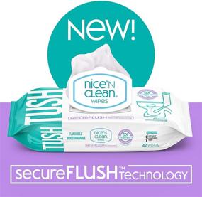 img 2 attached to 🧻 Nice ’N CLEAN SecureFLUSH Flushable Wipes: 100% Biodegradable Moist Toilet Tissue with Aloe & Vitamin E - 252 Wipes (6 x 42-Count Soft-Packs)