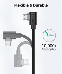 img 3 attached to Короткий 90-градусный кабель OTG USB C к Micro USB - SUNGUY [2 упаковки, 1 фут/0,3 м], совместим с MacBook Pro Air, S21 S20 S10, Pixel 5/4/3/2 и другими