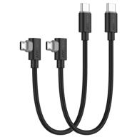 короткий 90-градусный кабель otg usb c к micro usb - sunguy [2 упаковки, 1 фут/0,3 м], совместим с macbook pro air, s21 s20 s10, pixel 5/4/3/2 и другими логотип