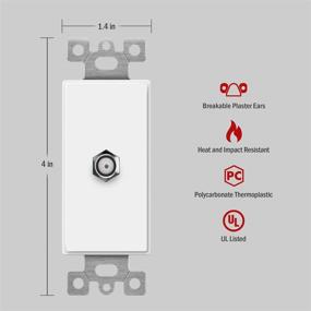 img 3 attached to 🔌 ENERLITES Вставка адаптера коаксиального кабеля для декоративных накладных пластин (10 штук) - Соединитель типа F81 F81, неразрушимый поликарбонатный термопластик, сертифицированный UL