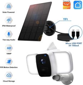 img 3 attached to Ultimate Outdoor Security: Floodlight Camera with Solar Rechargeable Battery, Wireless, Waterproof, Two Way Audio, Motion Detection | Smart Life