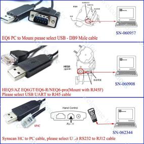 img 2 attached to FTDI кабель управления телескопами: улучшите Skywatcher HEQ5pro AZEQ5 AZEQ6 EQ6-R с EQMOD ASCOM 🔌 + бесплатное программное обеспечение Руководство и легкая настройка для Windows 10 Android (6 футов / 180 см, Синскан пульт управления на ПК)