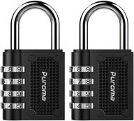 🔒 enhanced security: puroma 2 pack outdoor waterproof padlock for gym locker, school, fence, cabinet, toolbox (black) логотип