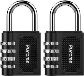 img 4 attached to 🔒 Enhanced Security: Puroma 2 Pack Outdoor Waterproof Padlock for Gym Locker, School, Fence, Cabinet, Toolbox (Black)
