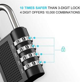 img 1 attached to 🔒 Enhanced Security: Puroma 2 Pack Outdoor Waterproof Padlock for Gym Locker, School, Fence, Cabinet, Toolbox (Black)