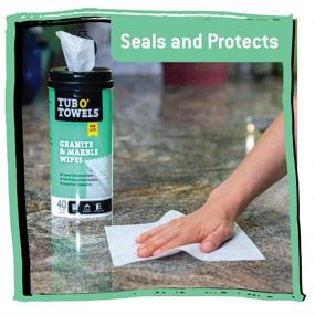 img 3 attached to 🧽 Tub O Towels Granite, Tile, and Marble Cleaning Wipes - Clean, Polish, and Seal, 2-Pack, 40 wipes per tub