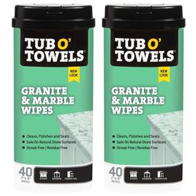 img 4 attached to 🧽 Tub O Towels Granite, Tile, and Marble Cleaning Wipes - Clean, Polish, and Seal, 2-Pack, 40 wipes per tub