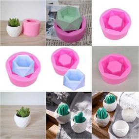 img 3 attached to 🌸 Set of 2 Handmade Hexagon Flower Pot Silicone Molds - Ideal for DIY Succulent Plant Resin, Candle Holder, Wax Casting, Soap Making with Ceramic, Cement, and Clay