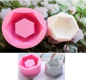 img 2 attached to 🌸 Set of 2 Handmade Hexagon Flower Pot Silicone Molds - Ideal for DIY Succulent Plant Resin, Candle Holder, Wax Casting, Soap Making with Ceramic, Cement, and Clay