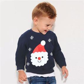 img 3 attached to 🎄 Christmas Sweatshirt Pullover for Boys - Reindeer & Snowflake Theme