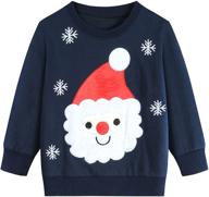 🎄 christmas sweatshirt pullover for boys - reindeer & snowflake theme logo