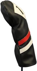 img 2 attached to 🏌️ Vintage Leather Style 1 Driver Head Cover - Retro Golf Headcover for 460cc Drivers in Black, Red and White - Enhancing the Classic Look