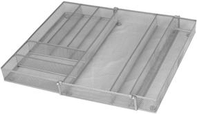 img 2 attached to 🗄️ Smart Design Drawer Organizer - 8-Compartment Expandable Steel Mesh Tray for Kitchen Utensils and Silverware - Enhance Kitchen Organization [Silver]