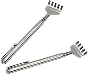 img 1 attached to High-Quality 3-in-1 Stainless Steel Back Scratcher Set with Extendable Handle and Convenient Pocket Clip