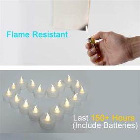 img 3 attached to 🕯️ Homemory Flameless LED Tea Lights with Luminary Bags - Pack of 24, Warm White Flickering Light, Electric Votive Tealights for Wedding, Party, Christmas - 150+ Hours