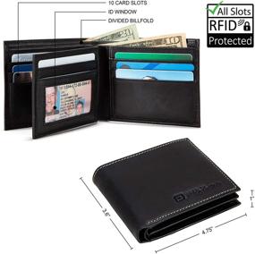 img 1 attached to 💼 ID STRONGHOLD Leather Bifold Wallet - Enhanced Security