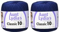 aunt lydia's size 10 navy crochet thread - pack of 2 logo