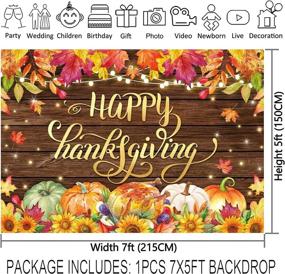 img 3 attached to 🦃 Allenjoy Happy Thanksgiving Backdrop - 84x60 inch, Fall Maple Leaves, Turkey, Pumpkin Photography Background for Autumn Harvest Family Party Decoration Festival Event, Banner Supplies, Photo Booth Shoot Props