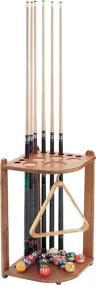 img 1 attached to Viper by GLD Products Hardwood Corner Floor Billiard/Pool Cue Rack - Holds 10 Cues, Oak Finish