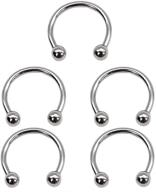 📿 b bodypj sparkles set of 5-10 stainless steel circular barbell septum piercing balls horseshoe nose nipple tragus eyebrown earrings lip ring 16g logo