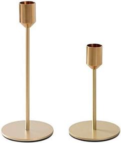 img 4 attached to 🕯️ BWRMHME Elegant Gold Candlestick Holders Set - Modern Metal Skinny Tapered Candlestick Holder for Wedding Decoration, Home Decor, Bar, Party - Perfect Candle Holders for S+L Taper Candles