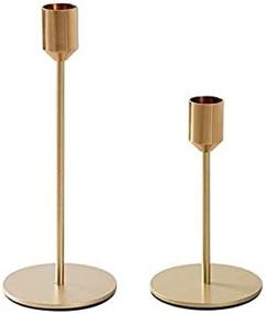 img 1 attached to 🕯️ BWRMHME Elegant Gold Candlestick Holders Set - Modern Metal Skinny Tapered Candlestick Holder for Wedding Decoration, Home Decor, Bar, Party - Perfect Candle Holders for S+L Taper Candles