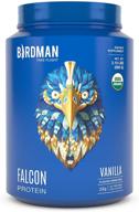 🌿 birdman falcon premium organic plant based protein powder: vegan, low net carbs, keto-friendly, no sugar added, non dairy, gluten-free, soy-free, lactose-free, non-gmo | 2.18lb, 33 servings, vanilla flavor logo