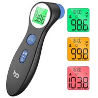 🌡️ femometer touchless thermometer: accurate non-contact digital fever forehead thermometer for adults and kids, perfect for home and family - black logo
