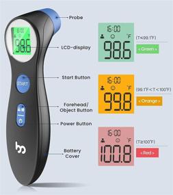 img 2 attached to 🌡️ Femometer Touchless Thermometer: Accurate Non-Contact Digital Fever Forehead Thermometer for Adults and Kids, Perfect for Home and Family - Black