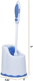 img 3 attached to 🚽 Superio Toilet Brush and Holder: Complete Cleaning System for Sparkling Bathrooms - White and Blue