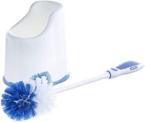 img 1 attached to 🚽 Superio Toilet Brush and Holder: Complete Cleaning System for Sparkling Bathrooms - White and Blue