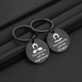 img 1 attached to 🔑 FAADBK Step Brother Inspired Gift Keychain - Must-Have Best Friends Keychain: You Have to Call me Nighthawk/Dragon