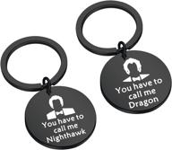 🔑 faadbk step brother inspired gift keychain - must-have best friends keychain: you have to call me nighthawk/dragon logo