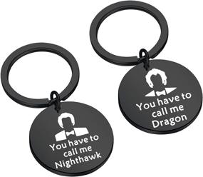 img 4 attached to 🔑 FAADBK Step Brother Inspired Gift Keychain - Must-Have Best Friends Keychain: You Have to Call me Nighthawk/Dragon