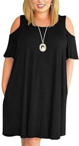 img 4 attached to Womens Casual Short Sleeve Shoulder Women's Clothing and Dresses