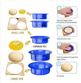 img 2 attached to 🥪 Tribe Glare Sandwich Cutter and Sealer - Biscuit Cutter Decruster Sandwich Maker - Sandwich Mold for Lunchbox and Bento Box - Boys and Girls Kids Lunch - Circular Blue Sandwich Cutters for Kids