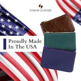 img 3 attached to Zippered Change Holder Genuine Leather Men's Accessories for Wallets, Card Cases & Money Organizers