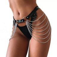 👙 reetan punk waist chain: stylish leather layered belly body chains for women and girls logo
