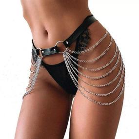 img 4 attached to 👙 Reetan Punk Waist Chain: Stylish Leather Layered Belly Body Chains for Women and Girls