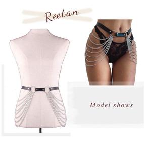 img 1 attached to 👙 Reetan Punk Waist Chain: Stylish Leather Layered Belly Body Chains for Women and Girls