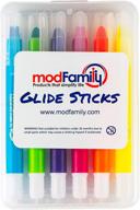 🖍️ modfamily glide sticks - set of 6 bright gel crayons: washable, non-toxic fun logo