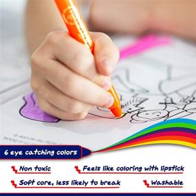 img 2 attached to 🖍️ Modfamily Glide Sticks - Set of 6 Bright Gel Crayons: Washable, Non-Toxic Fun