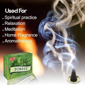 img 3 attached to Hem Forest Pack - 12 Boxes of Incense Cones (10 Cones Each), Traditional Handrolled India Scent, Ideal for Prayers, Meditation, Yoga, Relaxation, Peaceful Vibes, Positive Energy, Healing Prayers