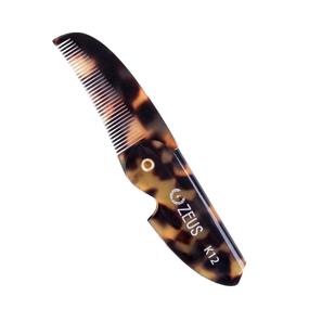 img 4 attached to Discover the ZEUS Folding Mustache Comb - Expertly Handcrafted Saw-Cut Moustache Pocket Comb, Tortoiseshell Design (K12)