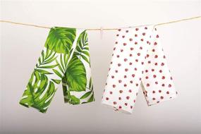 img 1 attached to Premium 100% Cotton Monstera Hand Towel Set - Kitchen Dish Towel, Tea Towel & Flour Sack Towel (Pack of 4)