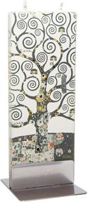 img 1 attached to 🌳 Gustav Klimt Tree of Life Artwork: Hand-Painted Flatyz Candle - Unscented, Dripless, Smokeless, Decorative, Unique Gift Idea and Home Décor Accent