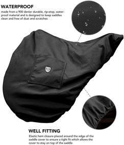 img 3 attached to 🏇 Harrison Howard Premium Waterproof/Breathable Fleece-Lined Saddle Cover in Mars Black: Ultimate Protection for Your Saddle