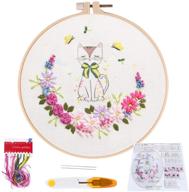 🧵 complete embroidery starter kit for adults: includes cloth, hoop, threads, scissors & instructions logo