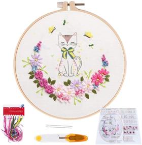 img 4 attached to 🧵 Complete Embroidery Starter Kit for Adults: Includes Cloth, Hoop, Threads, Scissors & Instructions